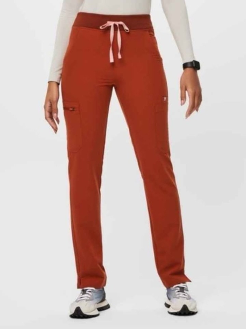 FIGS Yola Skinny Scrub Pants Women’s Size Small Petite Auburn Yoga Waistband NEW